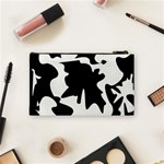 Black and white elegant design Cosmetic Bag (Small)  Back