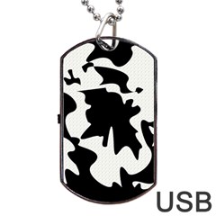 Black And White Elegant Design Dog Tag Usb Flash (one Side) by Valentinaart