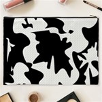 Black and white elegant design Cosmetic Bag (XXXL)  Back