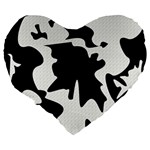 Black and white elegant design Large 19  Premium Heart Shape Cushions Back