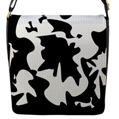 Black And White Elegant Design Flap Messenger Bag (s)