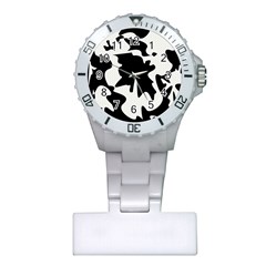 Black And White Elegant Design Plastic Nurses Watch