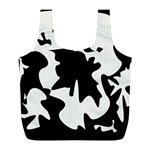 Black and white elegant design Full Print Recycle Bags (L)  Front