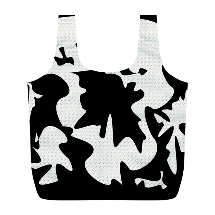 Black and white elegant design Full Print Recycle Bags (L) 