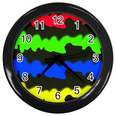 Colorful Abstraction Wall Clocks (black)