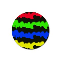 Colorful Abstraction Rubber Coaster (round) 