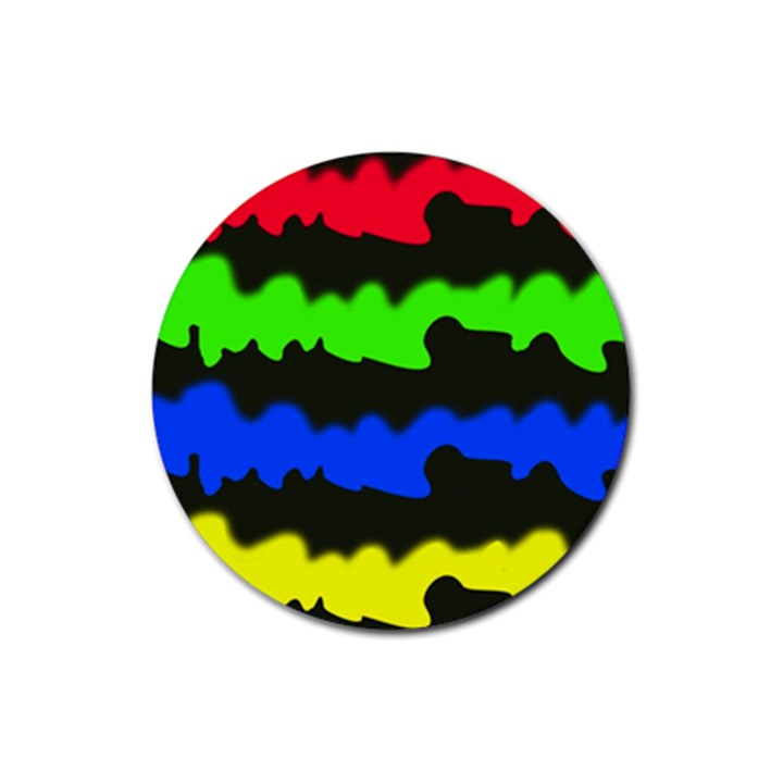 Colorful abstraction Rubber Coaster (Round) 