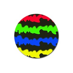 Colorful Abstraction Magnet 3  (round) by Valentinaart