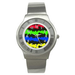 Colorful Abstraction Stainless Steel Watch by Valentinaart