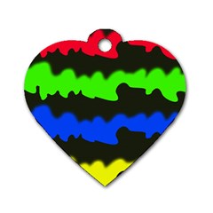 Colorful Abstraction Dog Tag Heart (one Side)