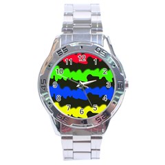 Colorful Abstraction Stainless Steel Analogue Watch