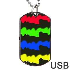 Colorful Abstraction Dog Tag Usb Flash (two Sides) 