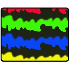 Colorful Abstraction Double Sided Fleece Blanket (medium)  by Valentinaart