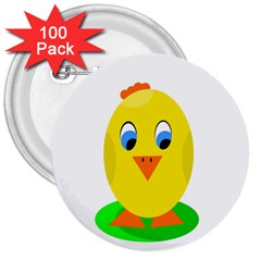 Cute Chicken  3  Buttons (100 Pack) 