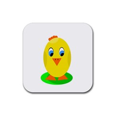 Cute Chicken  Rubber Coaster (square)  by Valentinaart