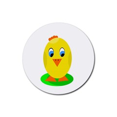 Cute Chicken  Rubber Round Coaster (4 Pack)  by Valentinaart