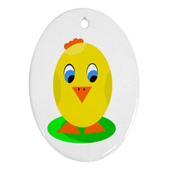 Cute Chicken  Oval Ornament (two Sides) by Valentinaart