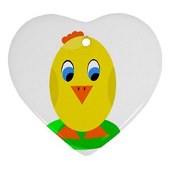 Cute Chicken  Heart Ornament (2 Sides) by Valentinaart