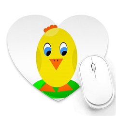 Cute Chicken  Heart Mousepads by Valentinaart