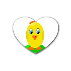 Cute Chicken  Rubber Coaster (heart) 