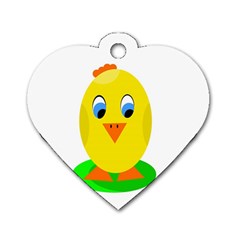 Cute Chicken  Dog Tag Heart (one Side) by Valentinaart