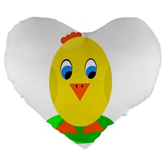 Cute Chicken  Large 19  Premium Heart Shape Cushions