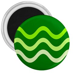 Green Waves 3  Magnets by Valentinaart