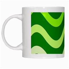 Green Waves White Mugs by Valentinaart