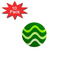 Green Waves 1  Mini Magnet (10 Pack) 