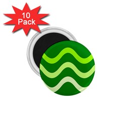 Green Waves 1 75  Magnets (10 Pack) 