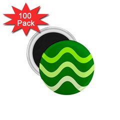 Green Waves 1 75  Magnets (100 Pack) 