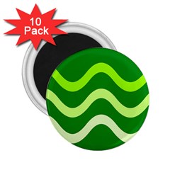 Green Waves 2 25  Magnets (10 Pack) 