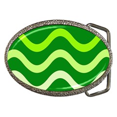 Green Waves Belt Buckles