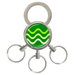 Green Waves 3-ring Key Chains by Valentinaart