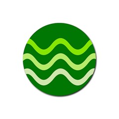 Green Waves Rubber Coaster (round) 