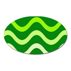 Green Waves Oval Magnet