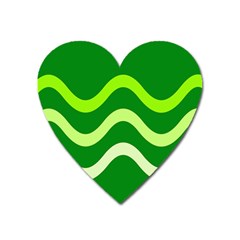 Green Waves Heart Magnet by Valentinaart