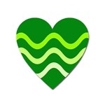 Green waves Heart Magnet Front