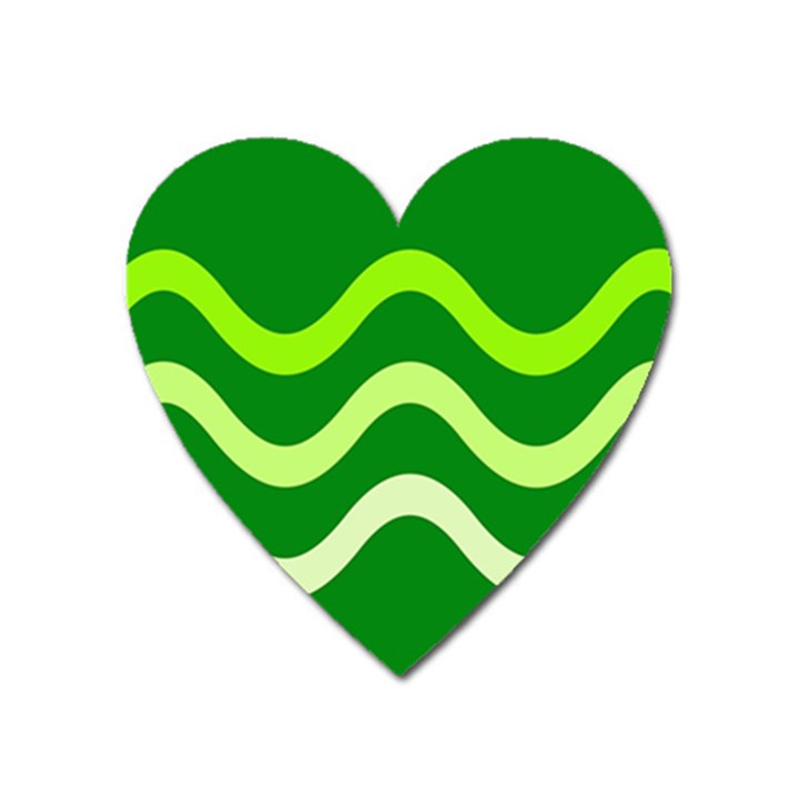 Green waves Heart Magnet