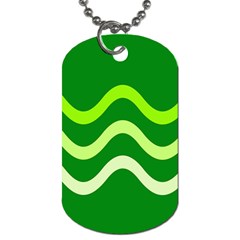 Green Waves Dog Tag (one Side)