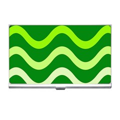 Green Waves Business Card Holders by Valentinaart