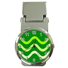 Green Waves Money Clip Watches