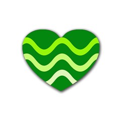 Green Waves Heart Coaster (4 Pack) 