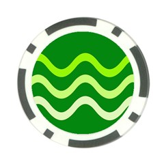 Green Waves Poker Chip Card Guards by Valentinaart