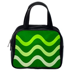 Green Waves Classic Handbags (one Side)