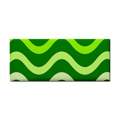 Green Waves Hand Towel by Valentinaart