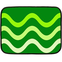 Green Waves Fleece Blanket (mini) by Valentinaart