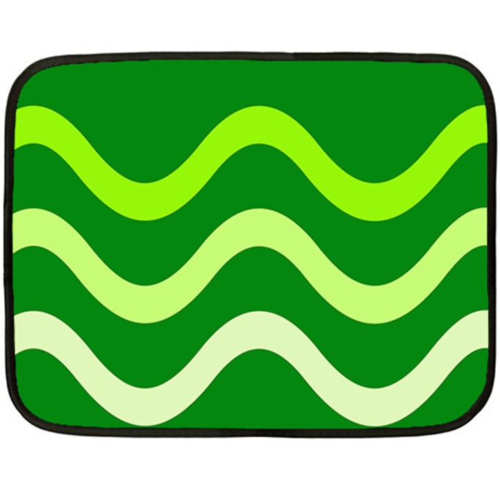 Green waves Double Sided Fleece Blanket (Mini) 