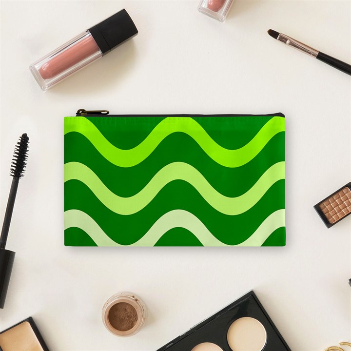 Green waves Cosmetic Bag (Small) 