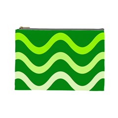 Green Waves Cosmetic Bag (large) 